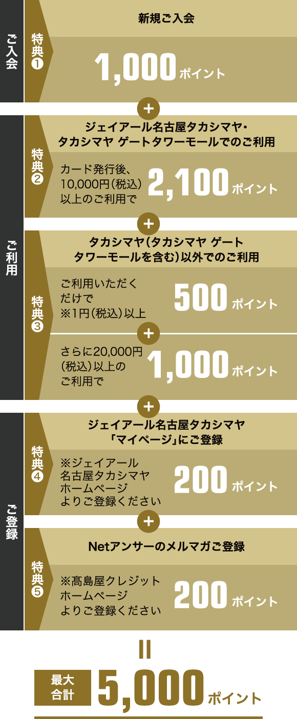 最大合計 5,000ポイント