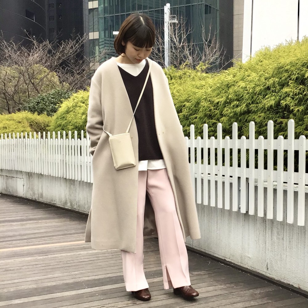 誠実 【最終価格・極美品】SHIPS ウールカシミヤノーラペルコート