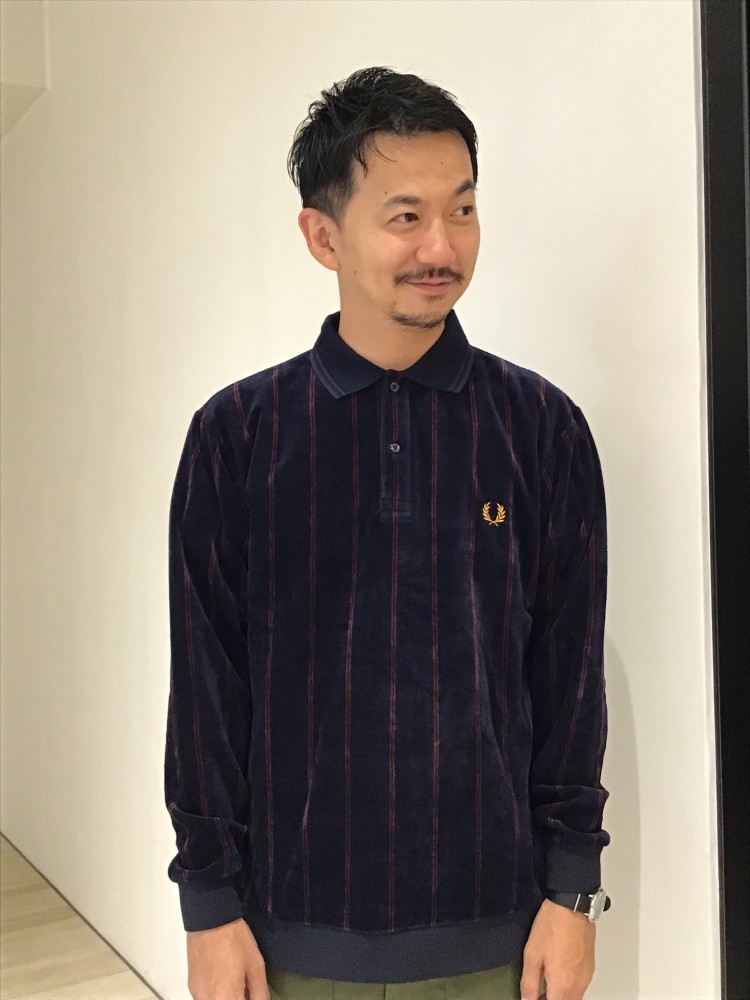FRED PERRY ベロア ハーフジップ 長袖 シャツ ポロシャツ | www